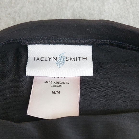 Jaclyn Smith Black Gore Hem Midi Skirt Medium Workwear Office Minimalist - Picture 3 of 5